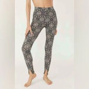 Free People | Printed Early Night Leggings Black Combo Small